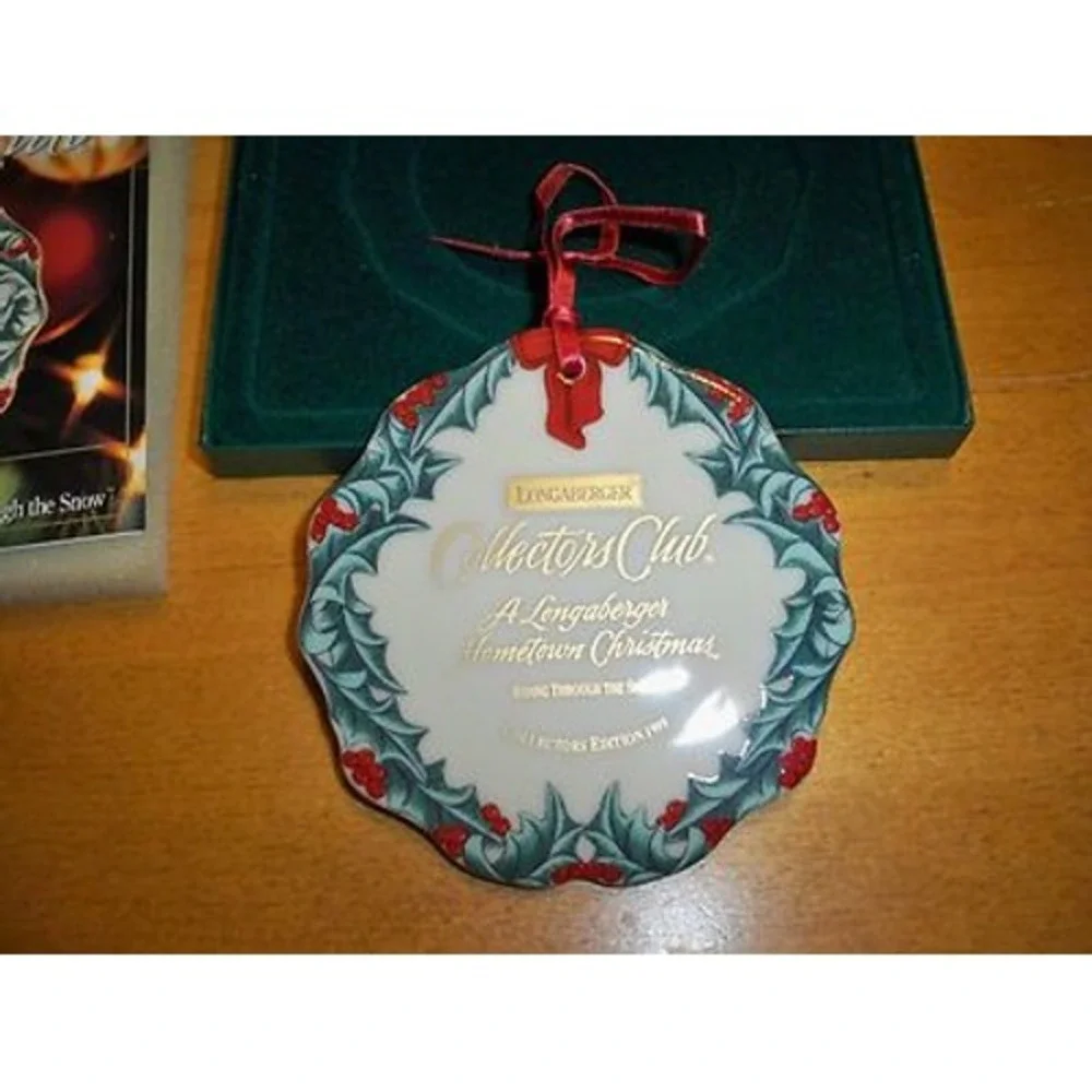 Longaberger 1999 Collectors Club Christmas Ornament Riding‎ Through The Snow